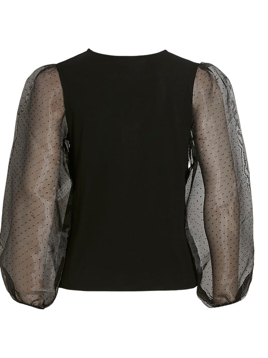 VIMisanne V-Neck Top Black Beauty