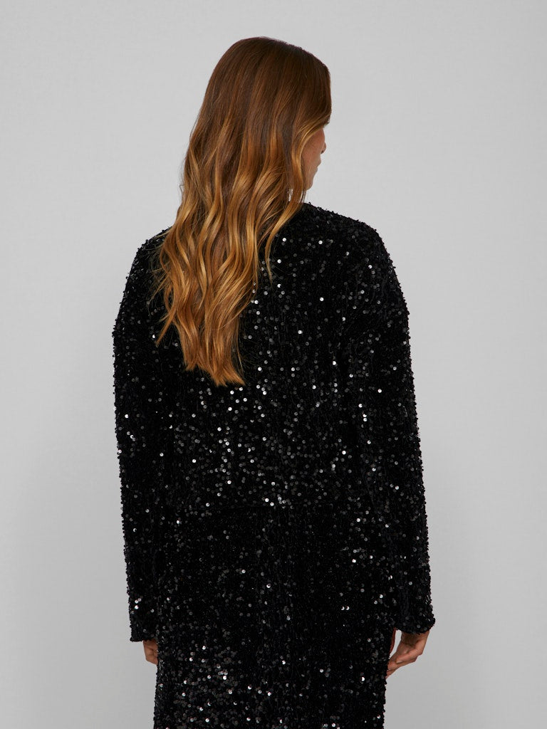 VIAria L/S O-Neck Cardigan Black