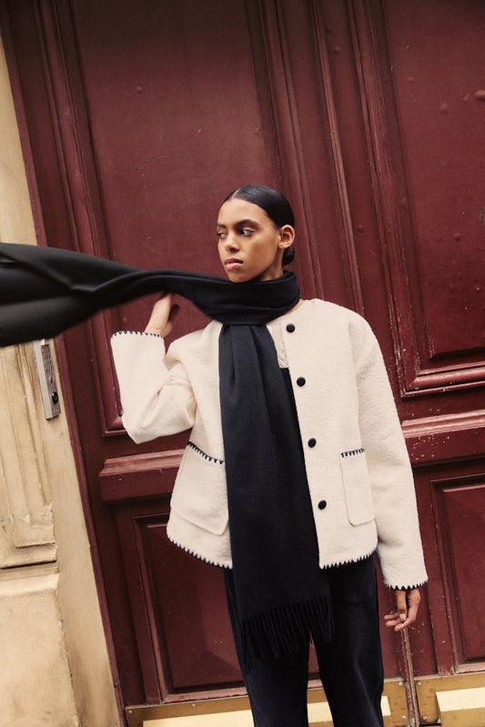 VIKaya L/S Short Teddy Jacket Birch