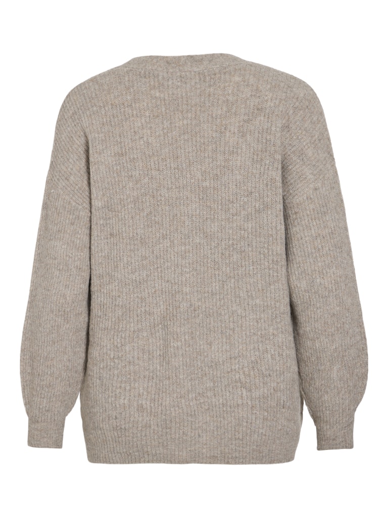 VIMindy L/S Oversize Knit Cardigan Natural