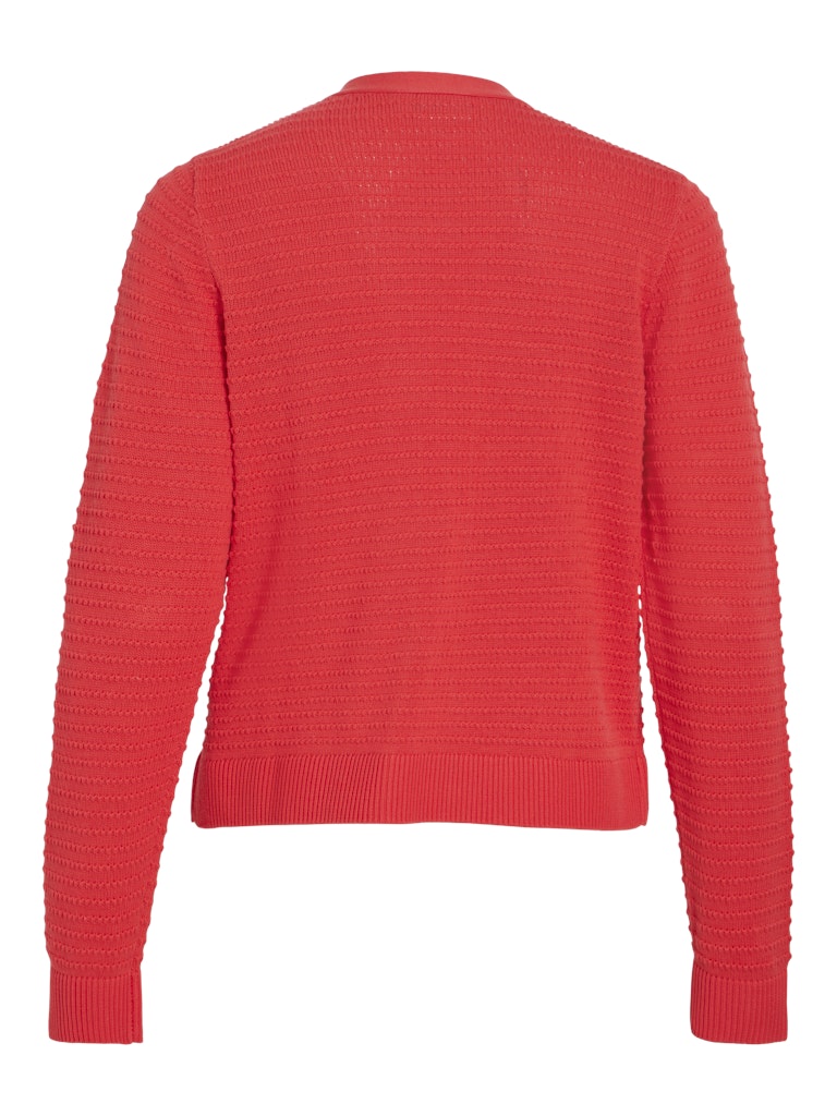 VILollo Short L/S Knit Cardigan Hibiscus