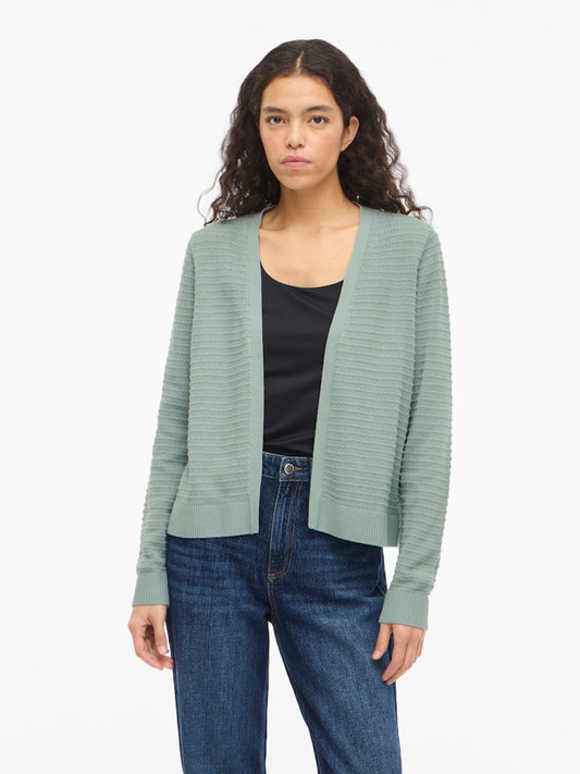 VILollo Short L/S Knit Cardigan Blue Surf