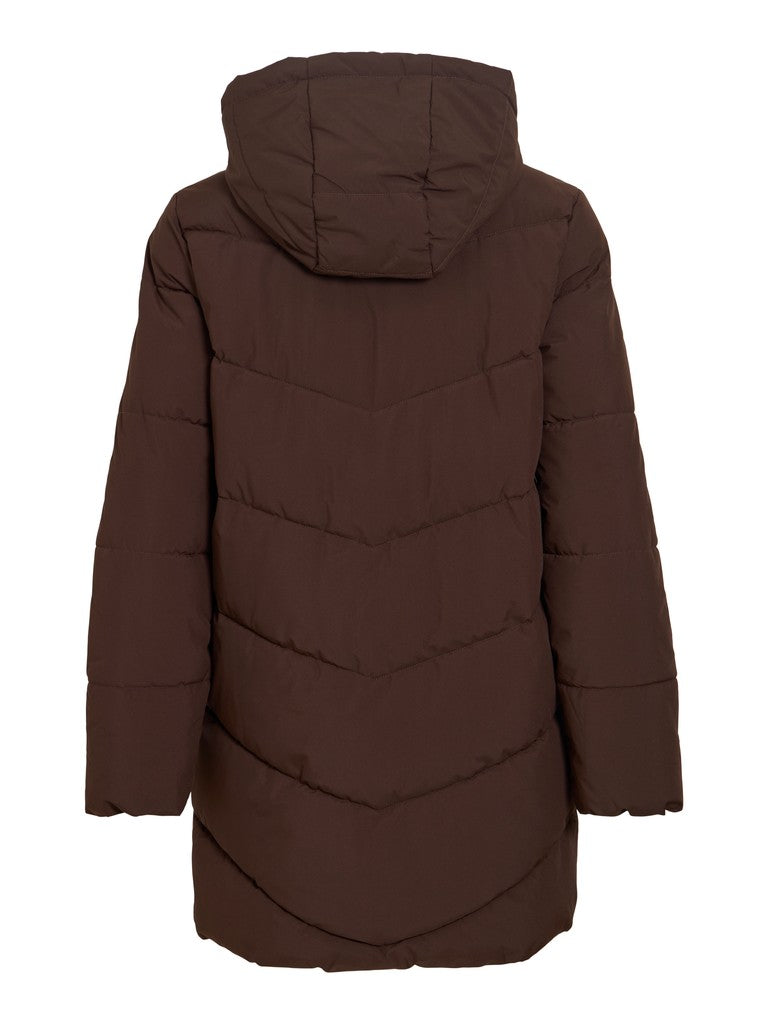 VILavender L/S Hood Puffer Jacket Coffee Bean