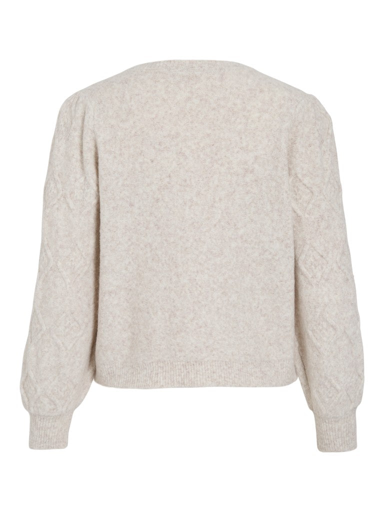 VICleo O-Neck Knit Cardigan Super Light Natural