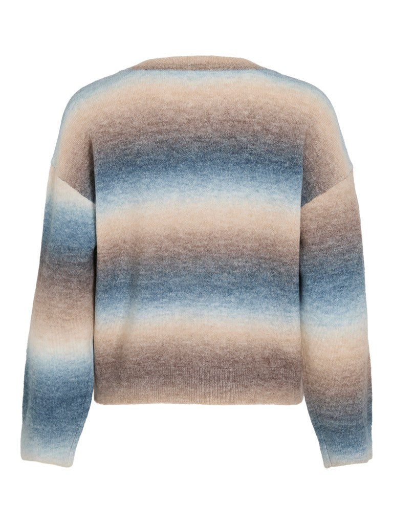 VIGiniia O-Neck L/S Knit Top Blue Shadow