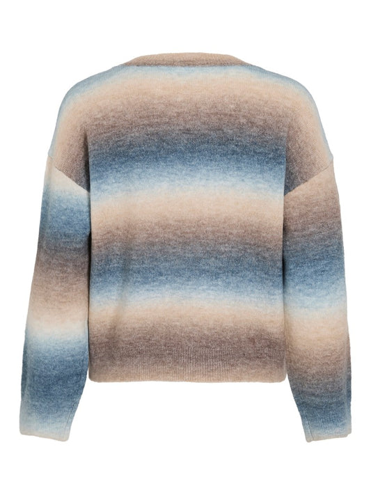 VIGiniia O-Neck L/S Knit Top Blue Shadow