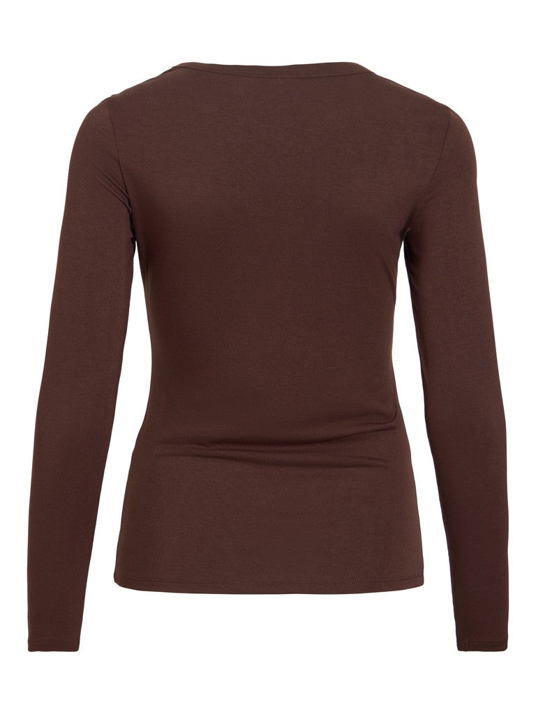 VIAmbiosa O-Neck Top Coffe Bean