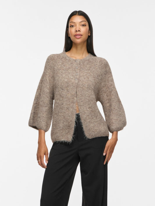 VIBows 3/4 Knit Cardigan Natural Melange