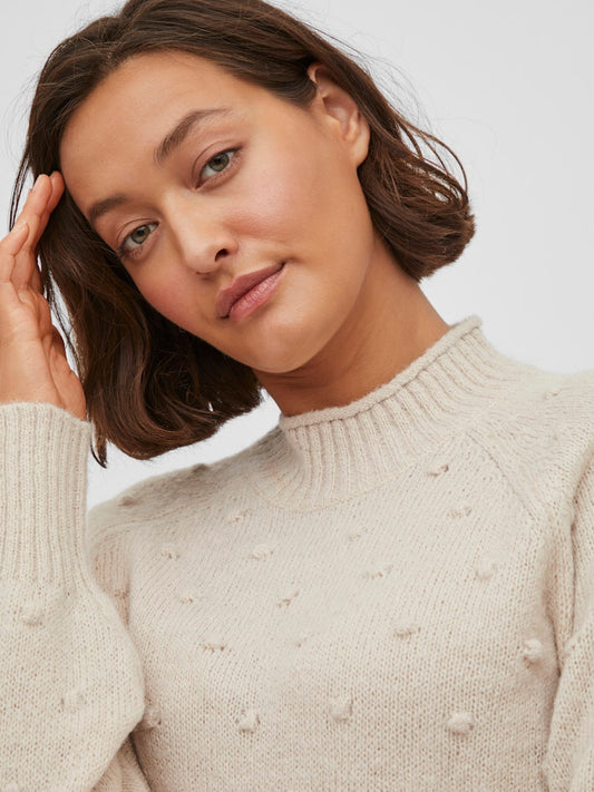 VITuli O-Neck L/S Knit Top Birch