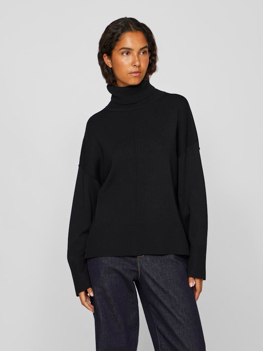 VIOstria Rollneck L/S Knit Top Black