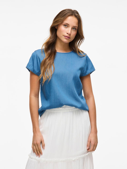 VIBista C/S O-Neck Top Medium Blue