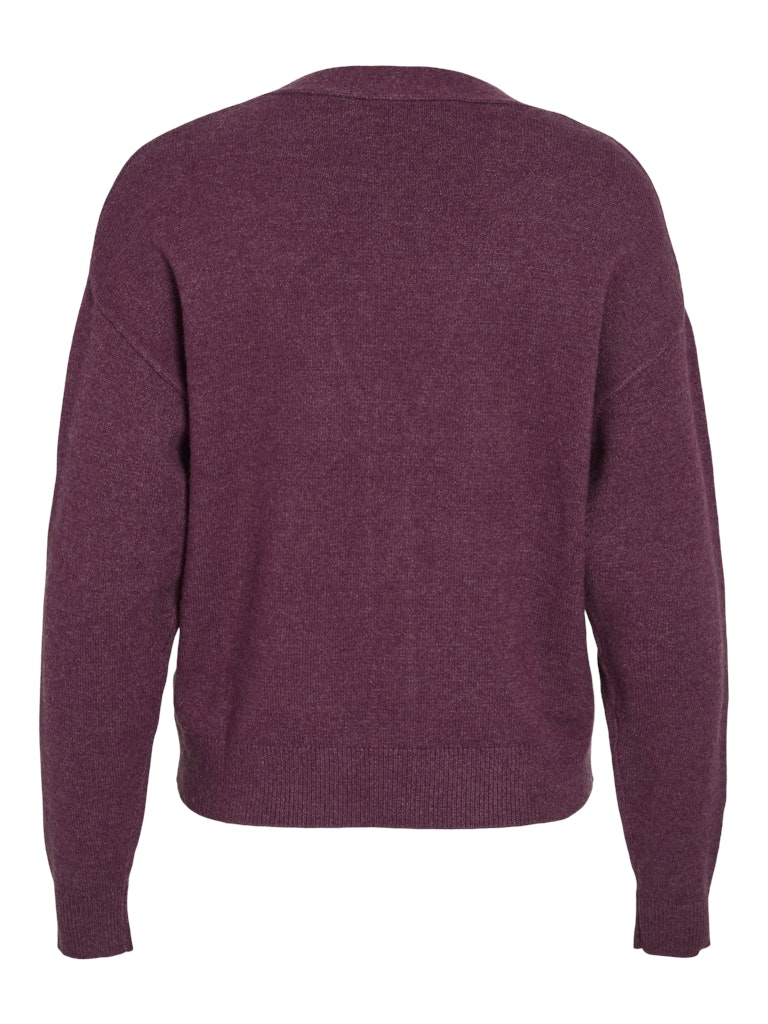 VIRil V-Neck Knit Cardiagan Fig Dark Melange