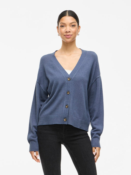 VIRil V-Neck Knit Cardiagan Vintage Indigo