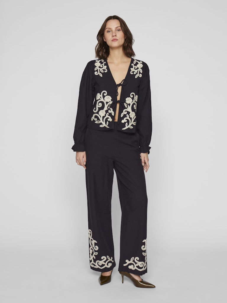 VIPolene V-Neck L/S Top Black Beauty