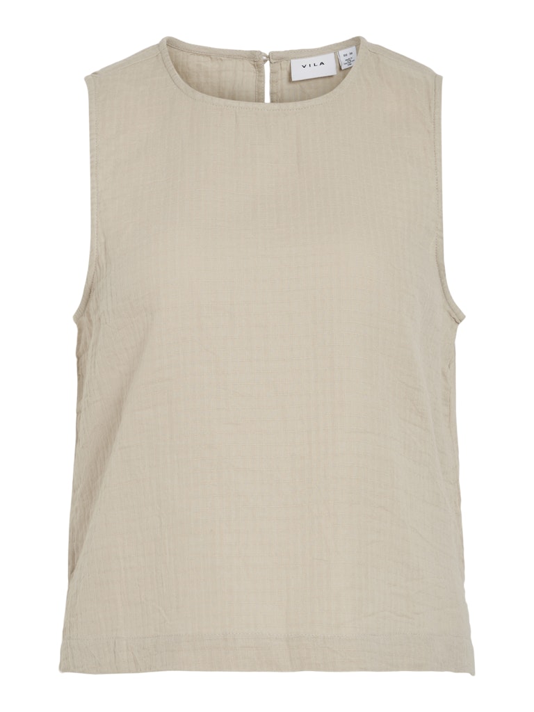 VILania O-Neck Short Top Feather Gray