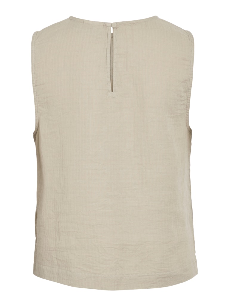 VILania O-Neck Short Top Feather Gray