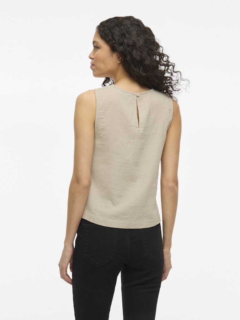 VILania O-Neck Short Top Feather Gray
