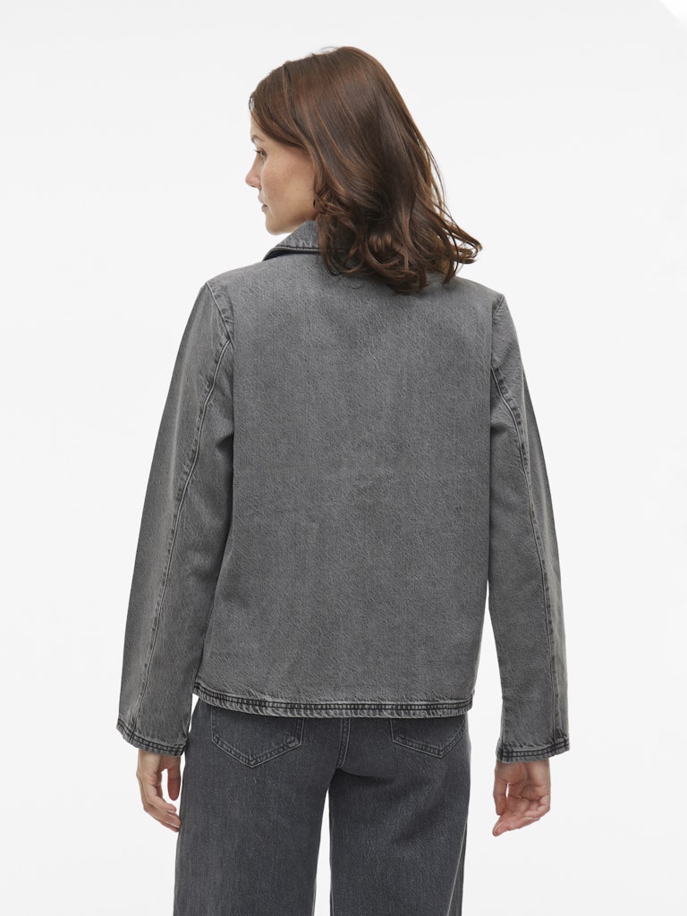 VIKiki L/S Tie Denim Jacket Dark Grey Denim