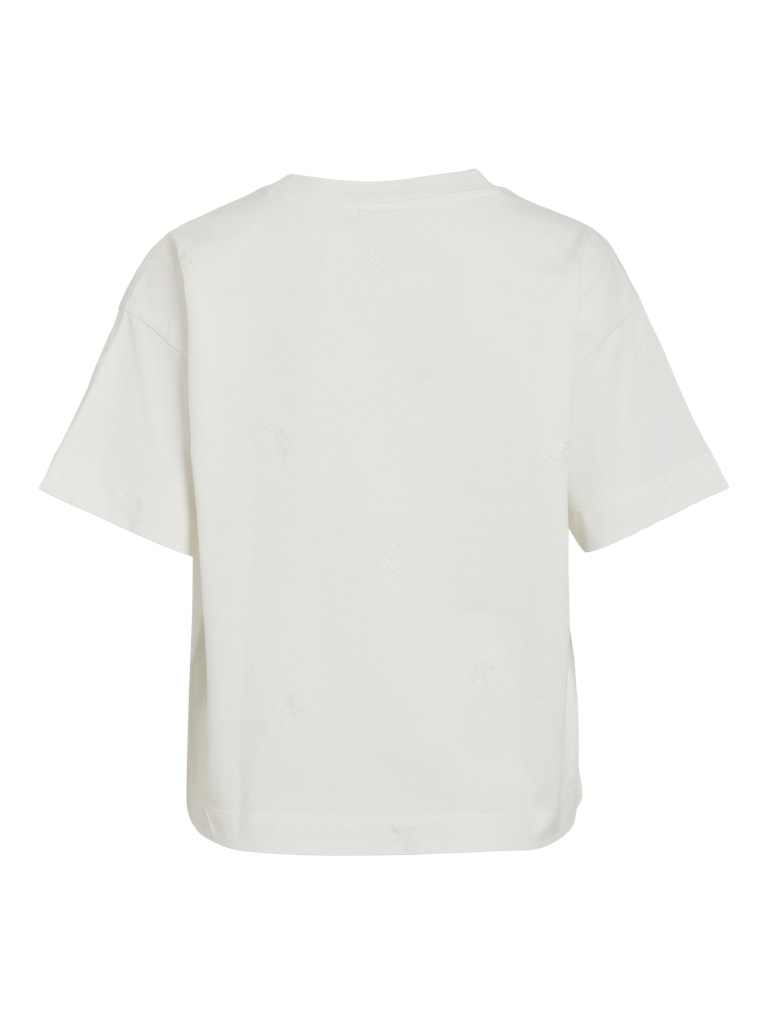 VIMonie Flower S/S O-Neck Snow White