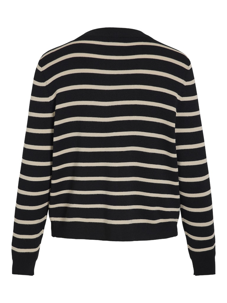 VISebahat L/S Knit Cardigan Black Stripes