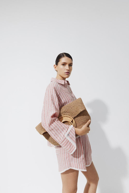 VIHadil L/S Shirt Brick Dust