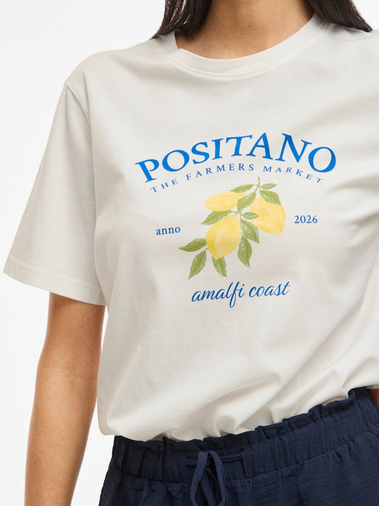 VISybilla O-Neck S/S Lemon Top Snow White Positano
