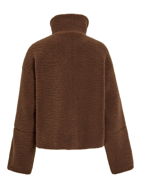 VIMelusa High Neck Zip Teddy Jacket Rain Drum