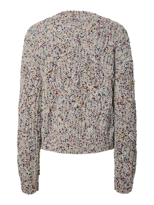 YASConfetti Knitt Pullover Light Grey