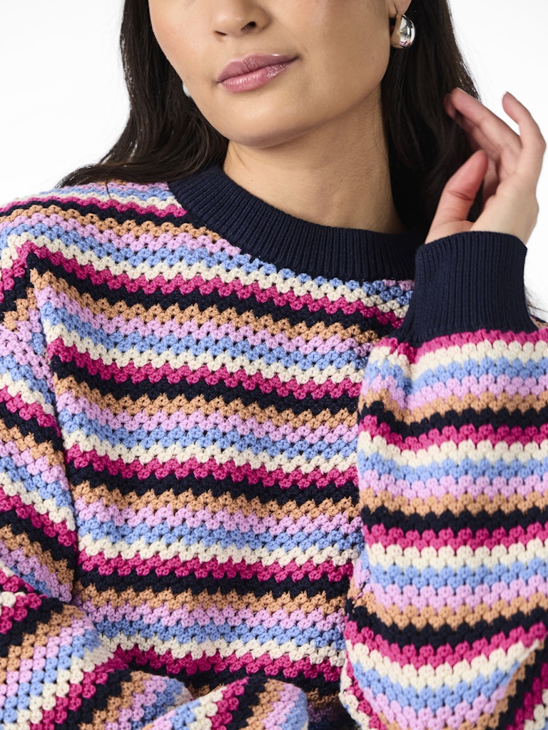 YASBela LS Knit Pullover Navy Blazer