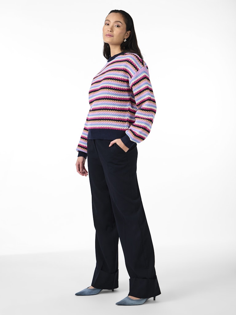 YASBela LS Knit Pullover Navy Blazer