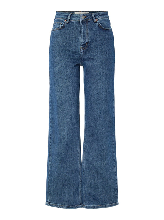 YASRosie HW Straight Jeans Medium Blue