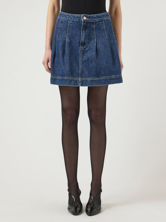 YASSalino HW Denim Skirt Medium Blue