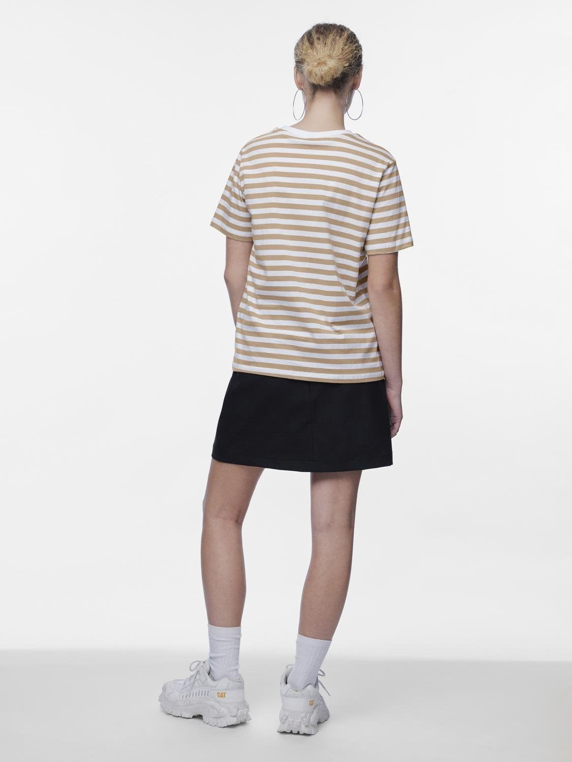 PCRia SS Tee Stripes Silver Mink