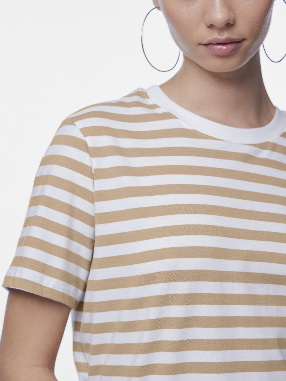 PCRia SS Tee Stripes Silver Mink