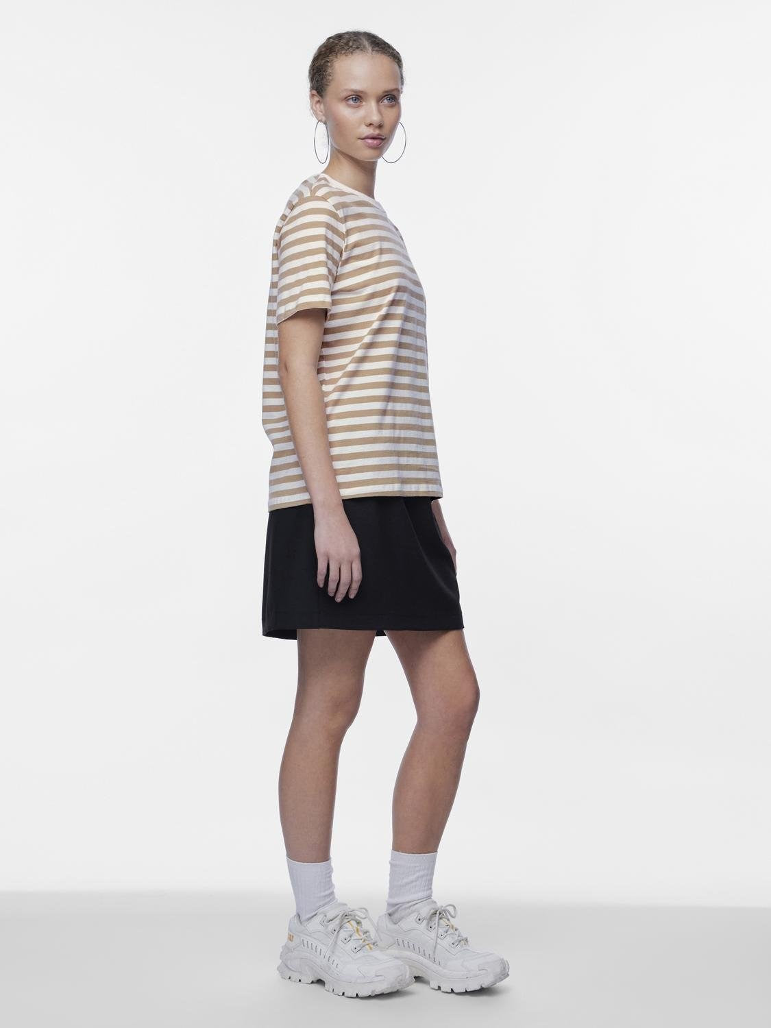 PCRia SS Tee Stripes Silver Mink