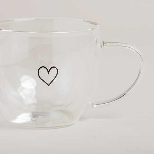 ES Doppelwandige Glastasse Herz 250 ml