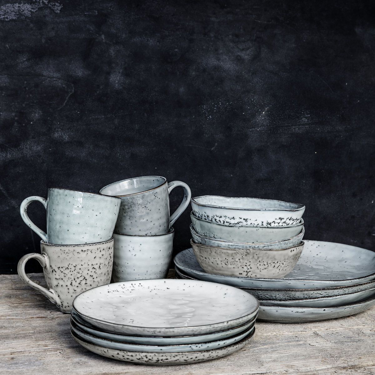 Cake Plate Rustic Grey Blue