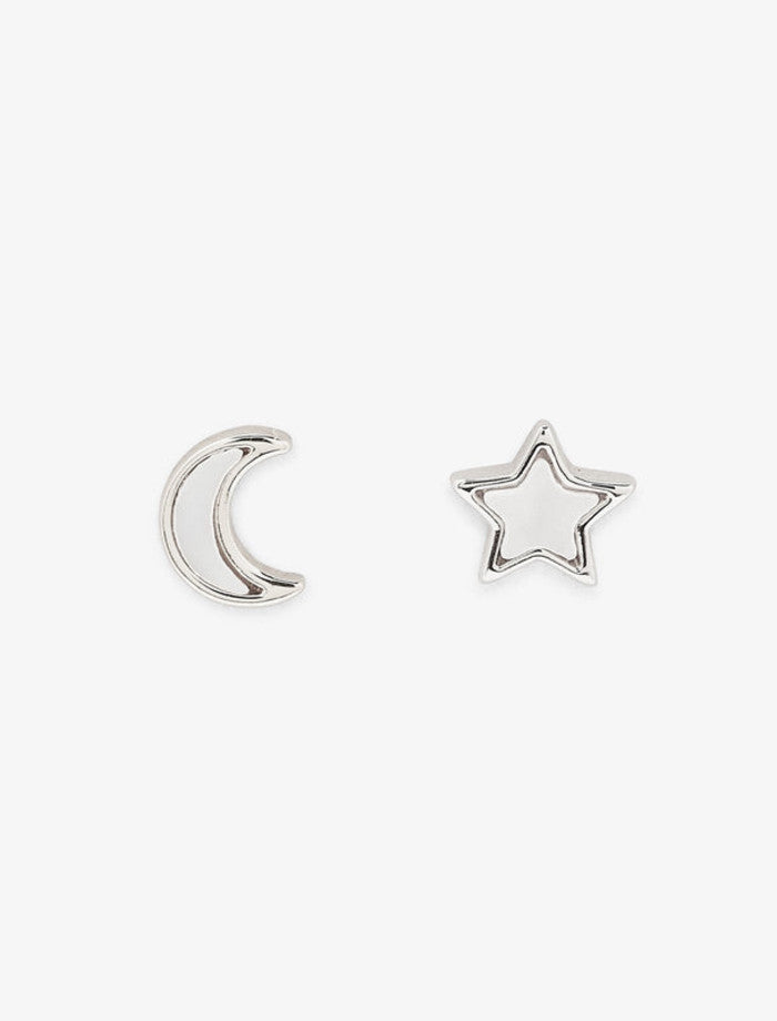 PVMoon & Star Studs Silver
