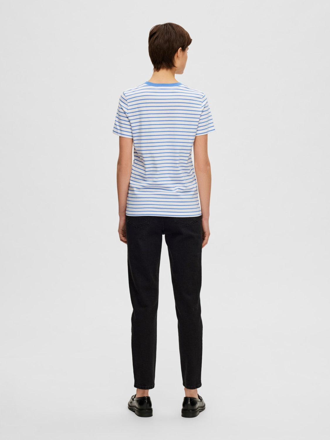SLFMyessential SS Stripe O-Neck Tee Ultramarine