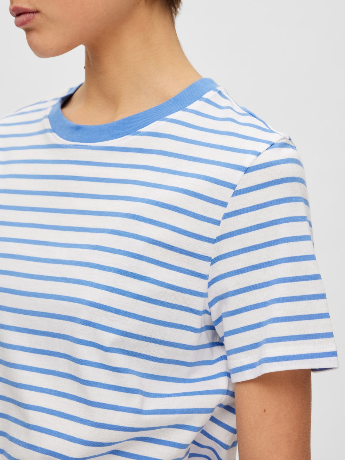 SLFMyessential SS Stripe O-Neck Tee Ultramarine
