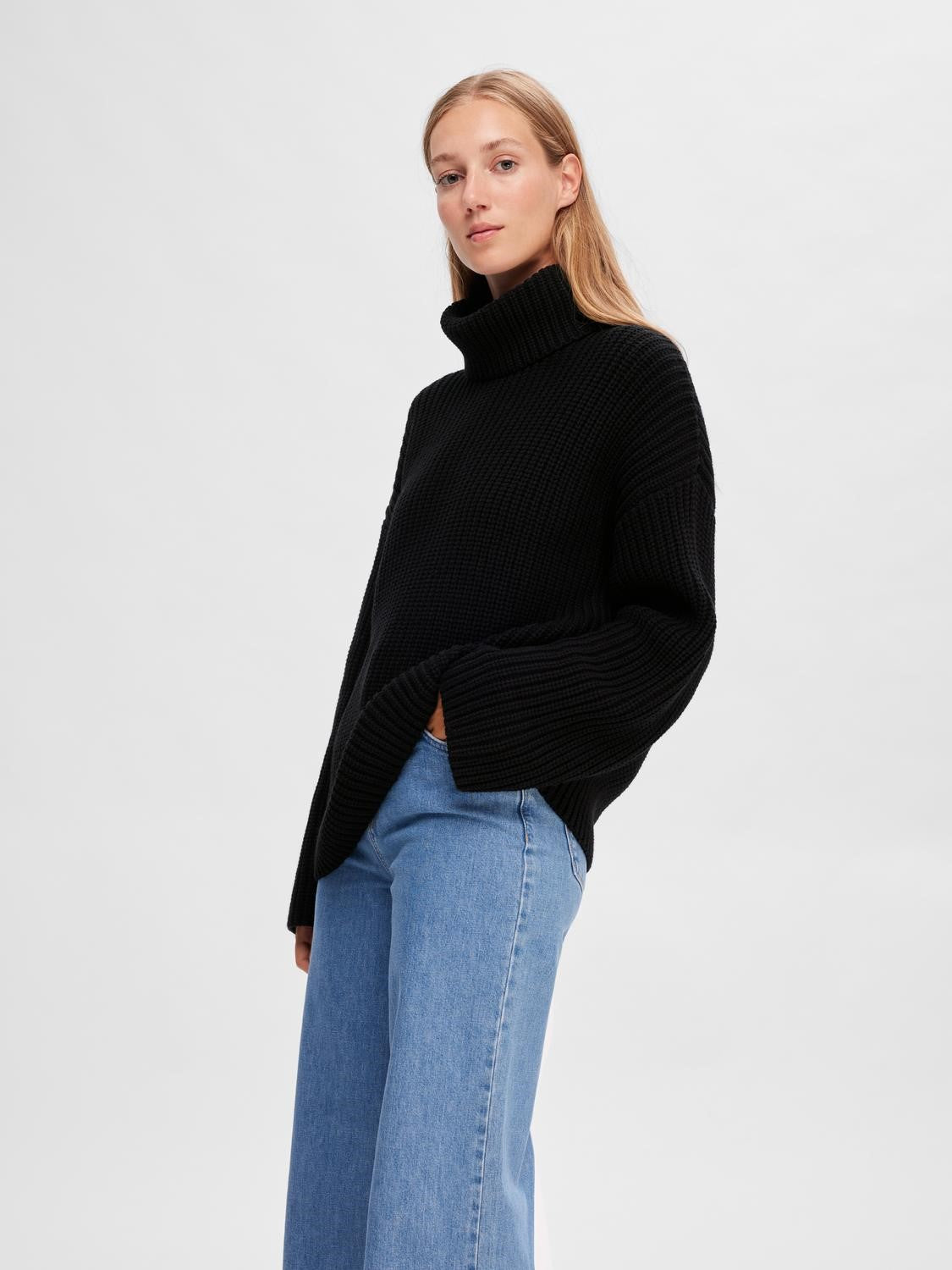 SLFSelma Knit Rollneck Black