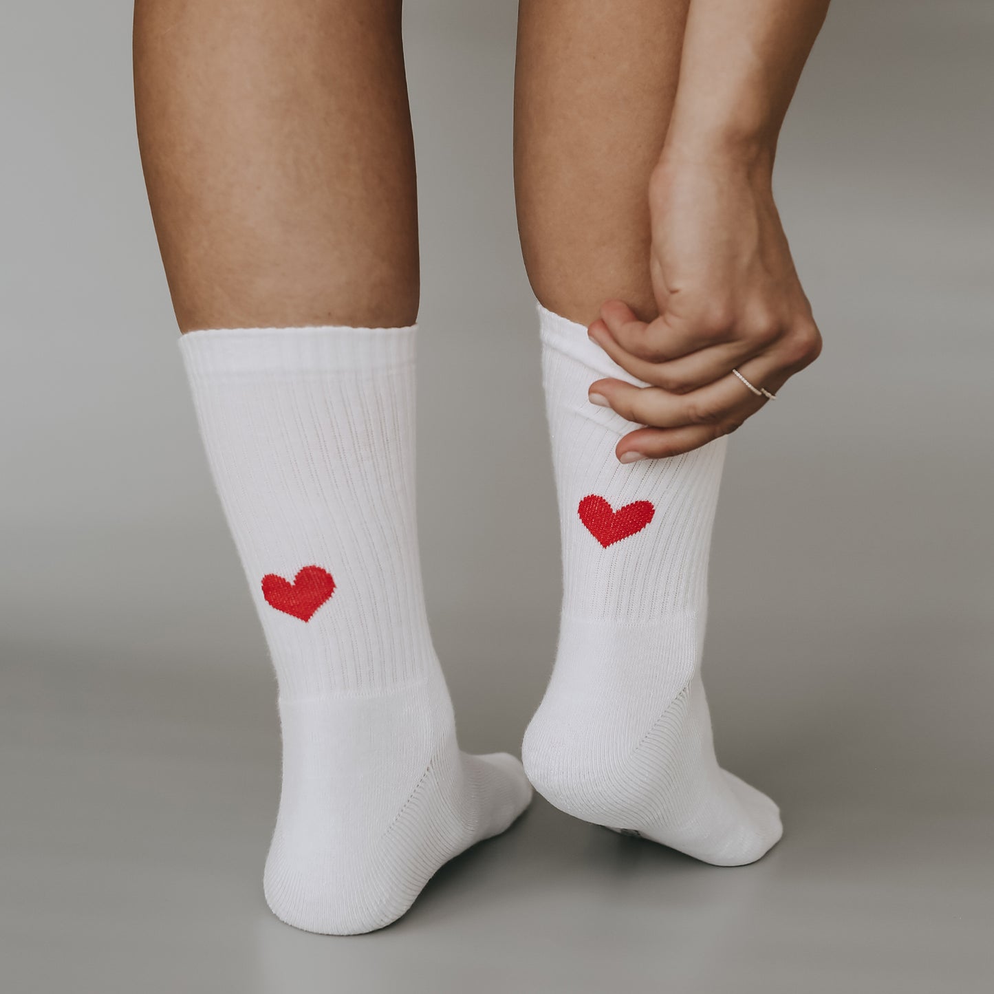ES Socken Herz weiß M rot 39-42