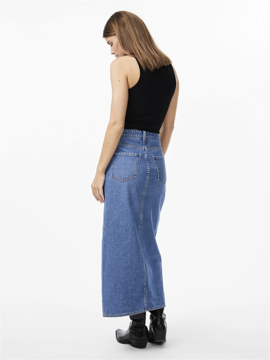 YASEtty HMW Ankle Denim Skirt Medium Blue