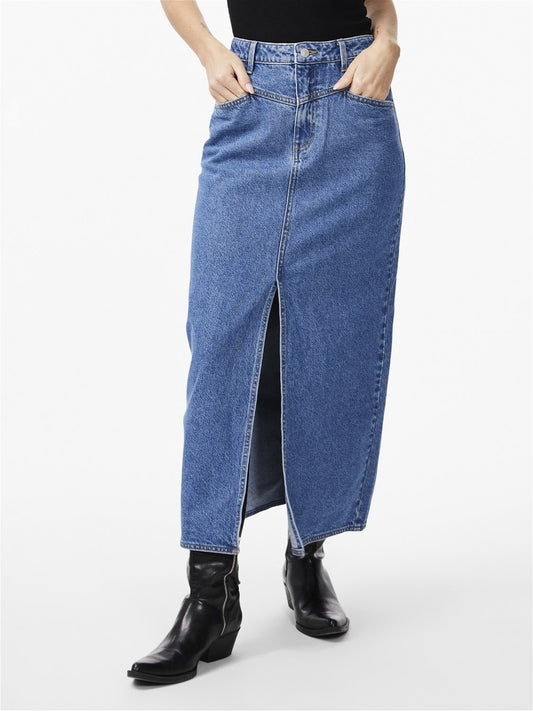 YASEtty HMW Ankle Denim Skirt Medium Blue