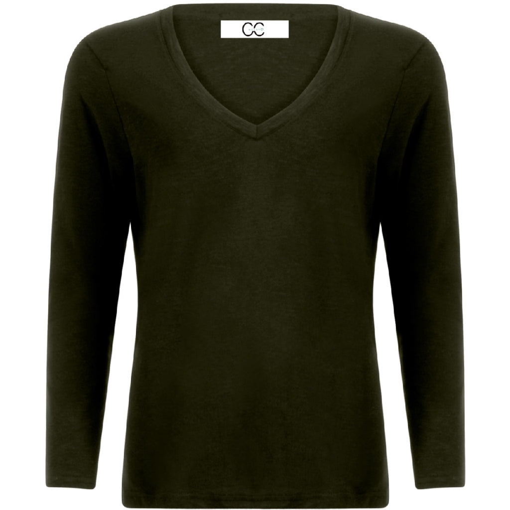 CC Heart Long Sleeve V-Neck Black