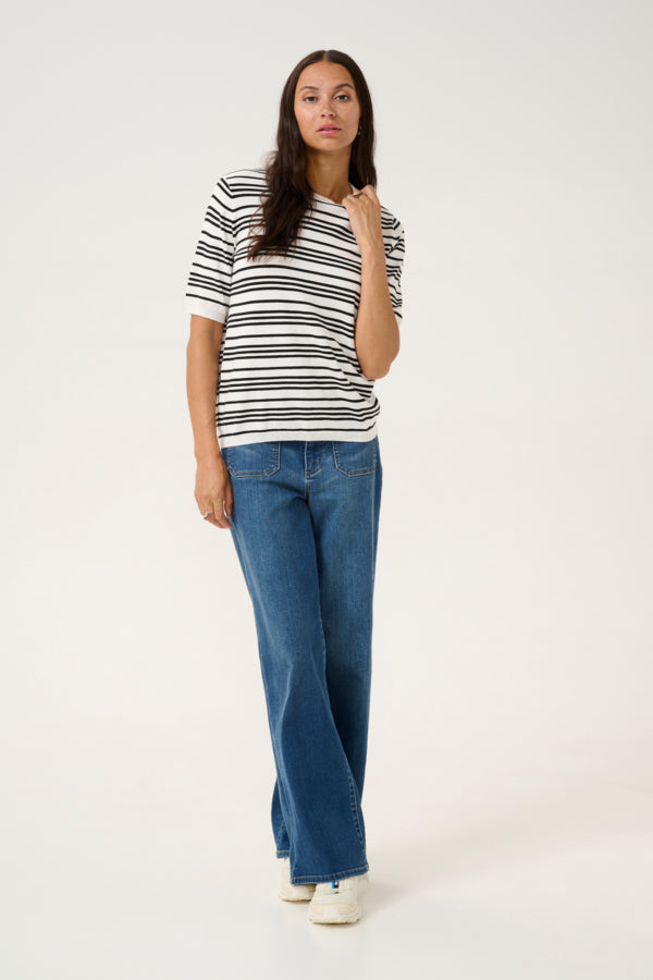 KALizza Striped Knit Chalk Black