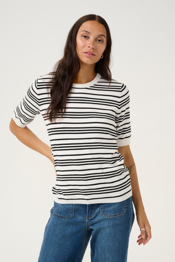 KALizza Striped Knit Chalk Black