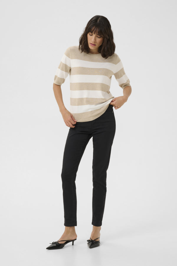 KALizza Striped Knit Feather Grey Chalk