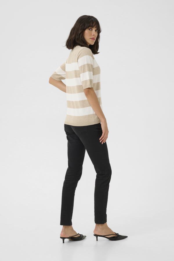 KALizza Striped Knit Feather Grey Chalk