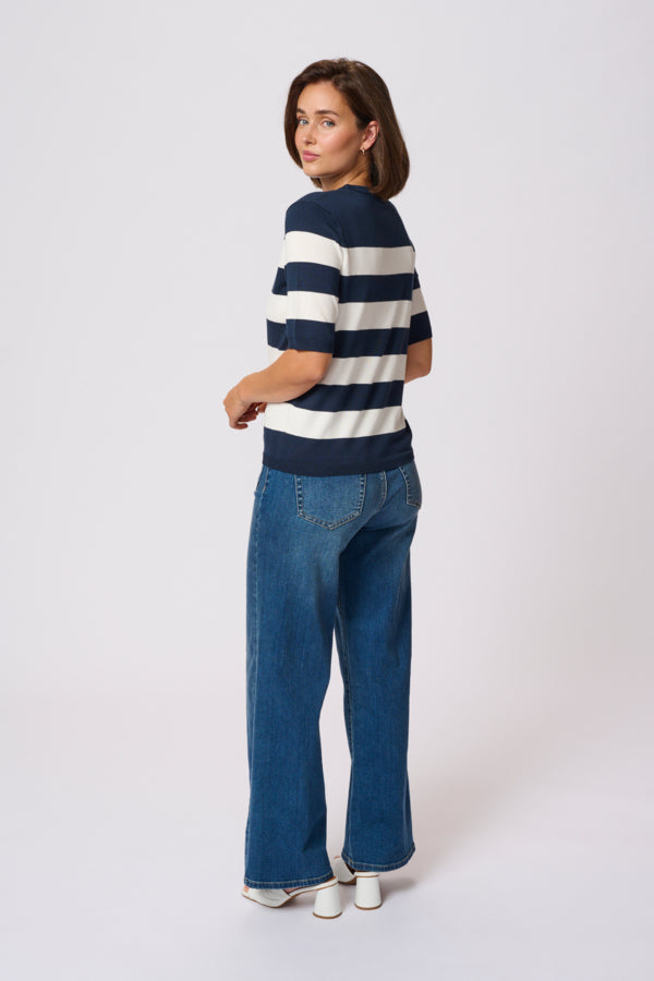 KALizza Striped Knit Midnight Chalk